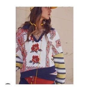 Free People Movement Overlapped Printed Floral Sweatshirt